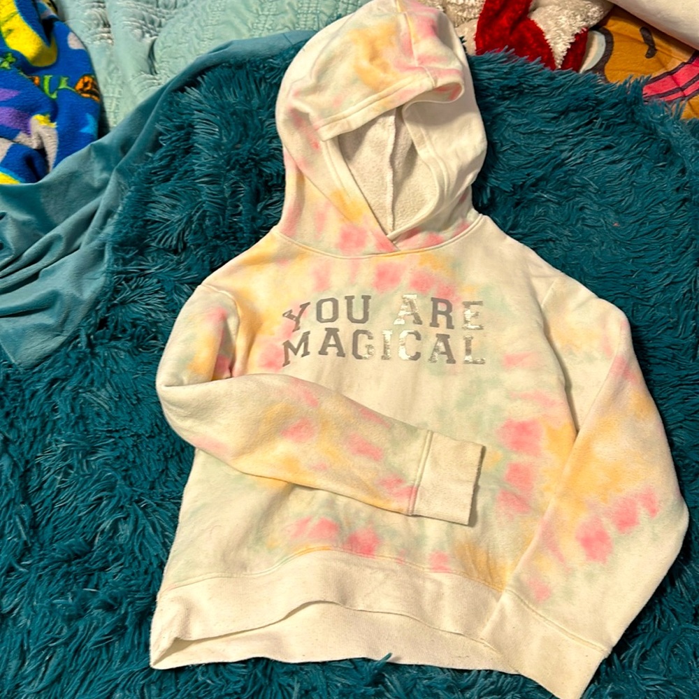 Girls tie-dye you are magical hoodie. Size 8.